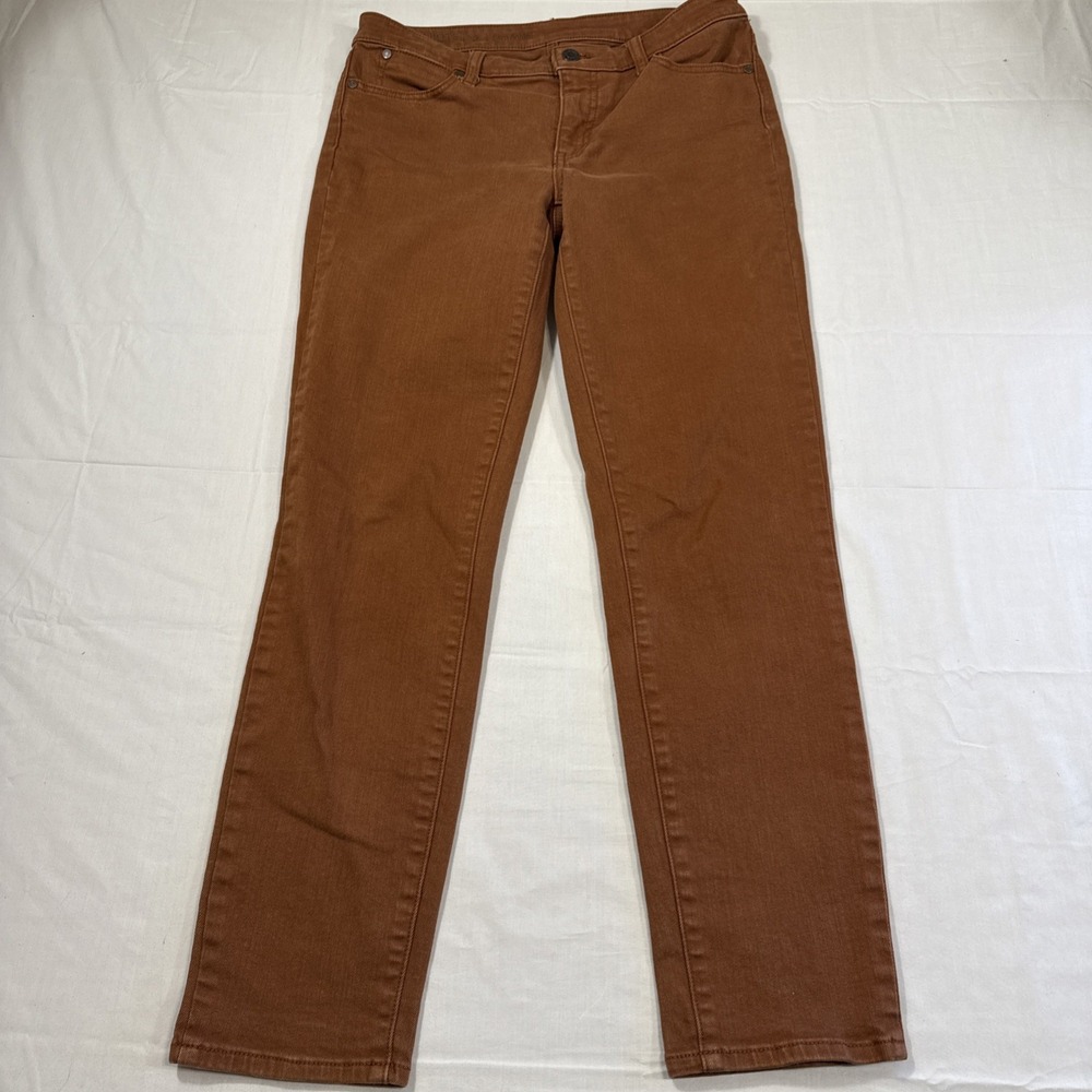 JEANS Talbots Flawless  Womens 8P Brown Slim Ankle Stretch Fall Rusty Red 29x28